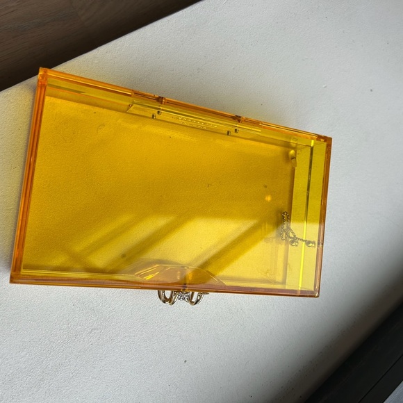 CHARLOTTE OLYMPIA YELLOW ACRYLIC TRANSPARENT BOX BAG - Picture 11 of 12